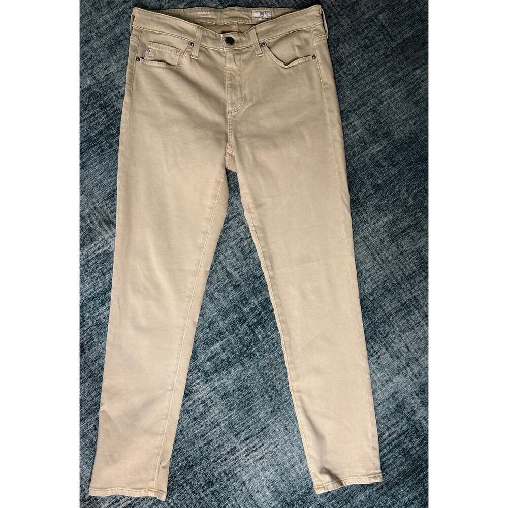 AG Adriano Goldschmied Prima Crop Cigarette Tan Khaki Pants 26R